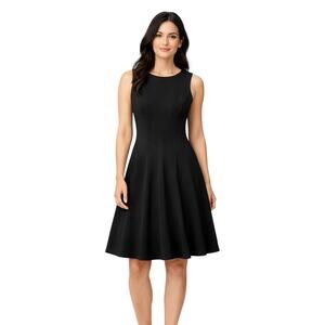 Black Label by Evan Picone Women’s Sleeveless Fit and Flare Dress Black | Size 8